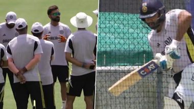 IND vs AUS 3rd Test 2024–25: Virat Kohli Addresses Team, Rohit Sharma Bats Against Semi-New and New Ball Ahead of Brisbane Test (Watch Video)