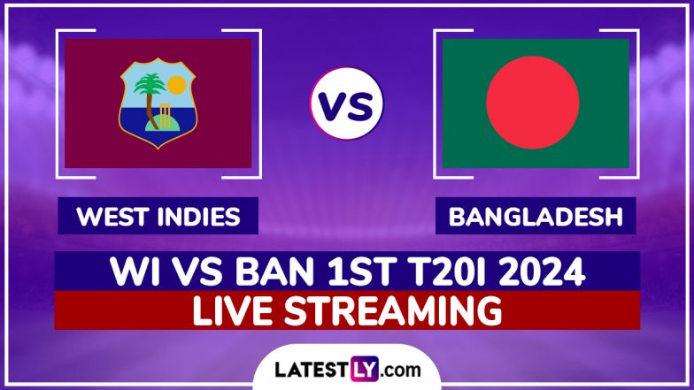 West Indies vs Bangladesh Live Streaming Online, 1st T20I 2024: How To Watch WI vs BAN Cricket Match Free Live Telecast on TV?