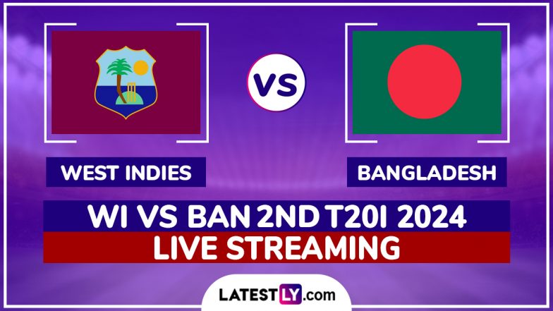 West Indies vs Bangladesh Live Streaming Online, 2nd T20I 2024: How To Watch WI vs BAN Cricket Match Free Live Telecast on TV?