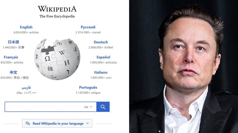 ‘Stop Donating to Wokepedia’: Elon Musk Encourages Others To Stop Giving Money to Wikipedia Until It Restores Balance to Its Editing Authority