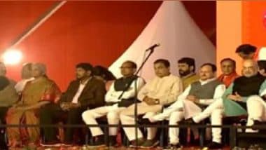 Devendra Fadnavis Swearing-In Ceremony: Top NDA Leaders, Bollywood Stars Arrive at Azad Maidan in Mumbai To Attend Maharashtra Chief Minister-Designate Oath-Taking Ceremony