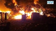 Delhi Fire: Massive Blaze Erupts in Slums of Rani Garden in Geeta Colony; No Casualties Reported (Watch Videos)