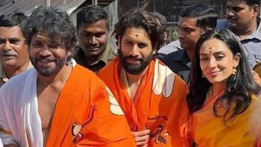 Naga Chaitanya, Sobhita Dhulipala and Nagarjuna Visit Sri Bhramaramba Temple in Traditional Attire