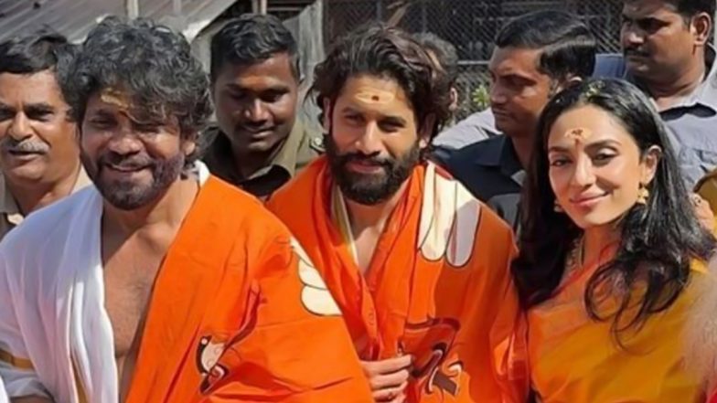 Naga Chaitanya and Sobhita Dhulipala Visit Sri Bhramaramba Mallikarjuna Swamy Temple After Wedding (View Pic)