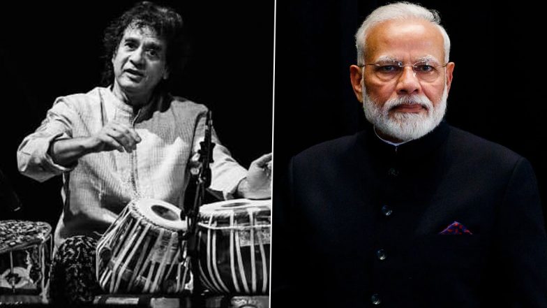 Ustad Zakir Hussain Passes Away: Prime Minister Narendra Modi Pays Tribute to Iconic Tabla Maestro; Calls Him a ‘True Genius’ (View Post)