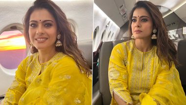 Kajol Dazzles Fans as She 'Twins with the Sunset' in Gorgeous Yellow Outfit (See Photos)