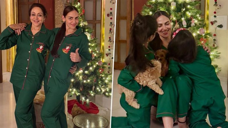 Esha Deol Shares Heartwarming Photos in Matching Christmas Outfits With Mother Hema Malini and Daughters, Celebrating Girl Power (See Pics)
