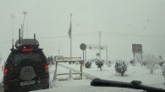 Snowfall in Jammu and Kashmir: Heavy Snowfall Disrupts Life in Valley; Flights, Rail Services Suspended, Jammu-Srinagar Highway Closed (Watch Videos)