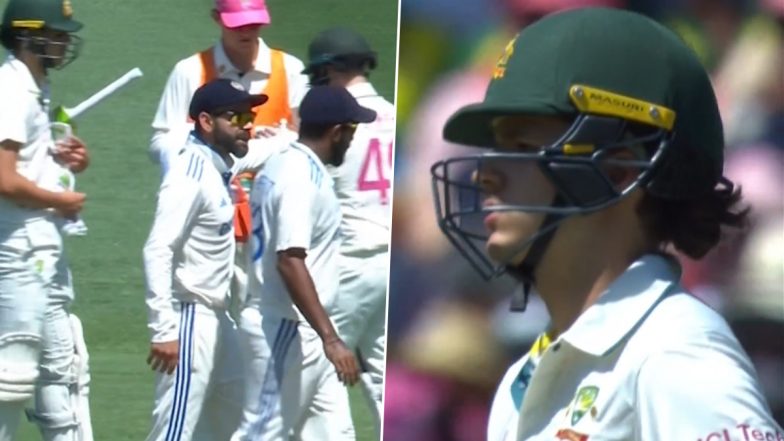 ‘Yes Bumrah There Is Your Man Now’: Virat Kohli Encourages Jasprit Bumrah as He Bowls to Sam Konstas During IND vs AUS 5th Test 2024-25 Day 2 (Watch Video)