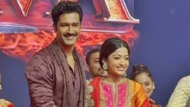 ‘Chhaava’: Vicky Kaushal Impresses Hyderabad Fans With His Fluent Telugu at Promotional Event, Co-Star Rashmika Mandanna Assists Him