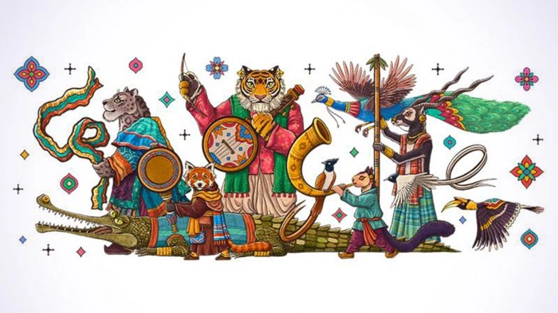 Republic Day 2025 Google Doodle: Search Engine Giant Celebrates India’s 76th Gantantra Diwas With ‘Wildlife Meets Culture’