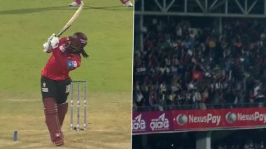 Kyle Mayers Sends Ball ‘Out of the Stadium’ With Massive Six off Tanzim Hasan Shakib’s Delivery During Sylhet Strikers vs Fortune Barishal BPL 2024-25 Match (Watch Video) 