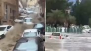 Mecca Rains: Flood-Like Situation in Holy City After Torrential Rainfall in Saudi Arabia, Videos Show Cars Being Swept Away in Waterlogged Streets