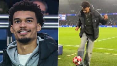 Victor Wembanyama Attends PSG vs Manchester City UEFA Champions League 2024-25 Match, NBA Superstar Showcases His Football Skills (Watch Video)