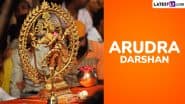 Arudra Darshan 2025 Images and Thiruvathirai HD Wallpapers for Free Download Online: Celebrate the Cosmic Dance of Lord Shiva With These Photos, Messages and Greetings