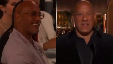 ‘Hey Dwayne’: Vin Diesel Playfully Calls Out Dwayne Johnson on Golden Globes 2025 Stage Hinting at Mended Ties (Watch Video)