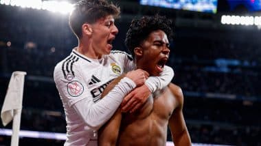 Endrick Scores in Extra Time To Help Real Madrid Beat Celta Vigo in Copa Del Ray 2024–25; Titleholder Athletic Bilbao Lose to Osasuna