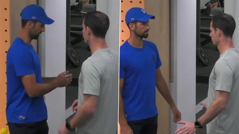 Novak Djokovic Spotted in Discussions With Coach Andy Murray Ahead of Australian Open 2025 First Round Match Against Nishesh Basavareddy (Watch Video)