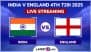 India vs England Free Live Streaming Online, 4th T20I 2025: How To Watch IND vs ENG Cricket Match Live Telecast on TV?