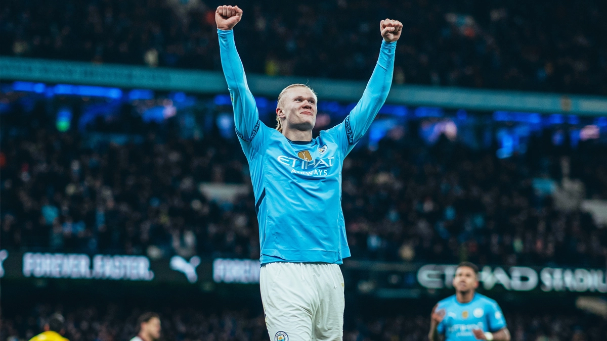 Erling Haaland Celebrates Goal (Photo Credit: 'X'/ManCity)