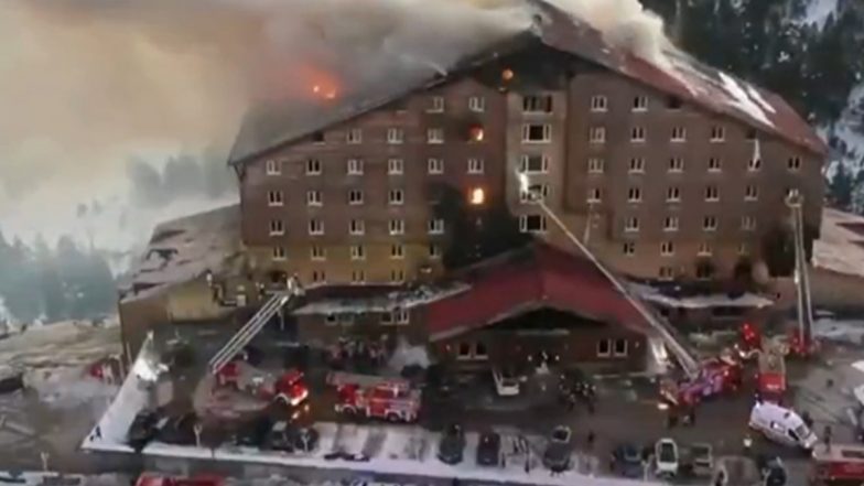 Turkey Fire: At Least 66 People Killed, 51 Others Injured After Blaze Erupts at Ski Resort Hotel in Bolu Province (See Pic and Videos)