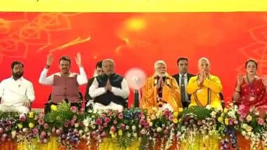 PM Modi Inaugurates ISKCON Temple: Prime Minister Narendra Modi Inaugurates Sri Sri Radha Madanmohanji Temple in Navi Mumbai’s Kharghar (Watch Video)