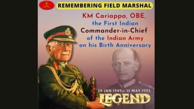 Field Marshal KM Cariappa Birth Anniversary 2025: Army, Leaders Pay Tributes to First Indian Commander-in-Chief of Indian Army