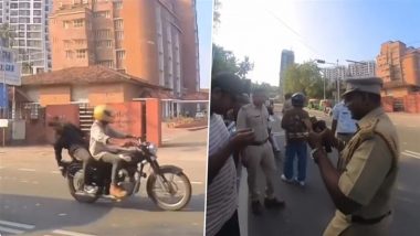 Kerala Police Officer Utilises Samsung S24 Ultra’s Zoom To Capture Hidden Number Plate of Rule-Breaking Biker, Video Goes Viral