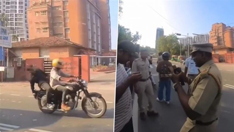 Kerala Police Officer Utilises Samsung Galaxy S24 Ultra’s Zoom To Capture Hidden Number Plate of Rule-Breaking Biker, Video Goes Viral