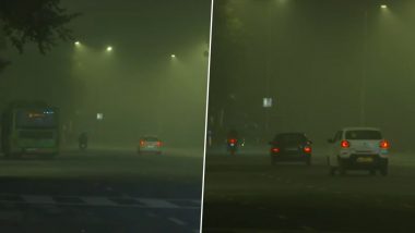 Delhi Fog, Weather Update: Flight, Train Services Disrupted Again As Think Layer of Fog Envelopes National Capital, AQI Remains in ‘Very Poor’ Category (Watch Videos)