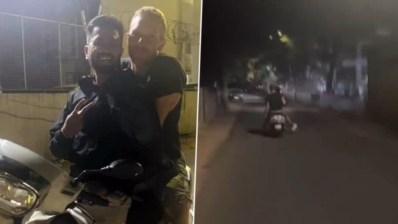 ‘Arriving in Ahmedabad’: Chris Martin Takes Scooter Ride at Night Stroll Ahead of Coldplay’s Ahmedabad 2025 Concert (Watch Video)