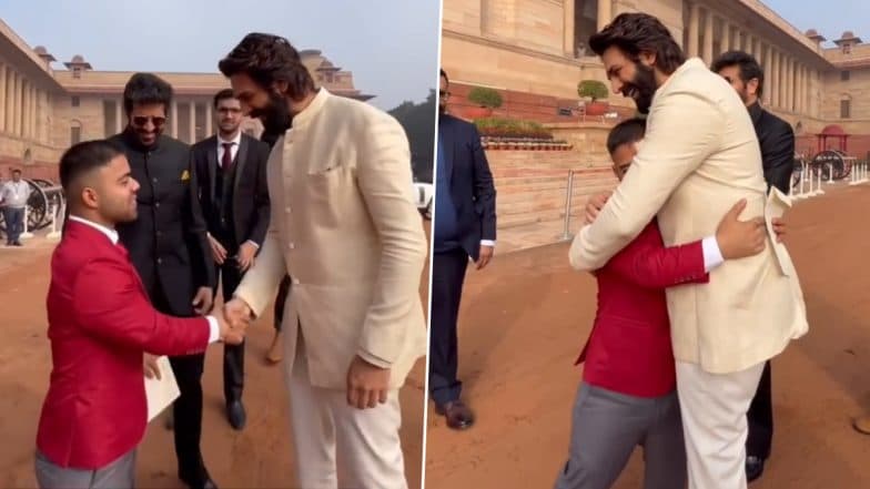 National Sports and Adventure Awards 2025: Kartik Aaryan and Kabir Khan Meet Paris Paralympics 2024 Gold Medalist Navdeep Singh at Rashtrapati Bhavan (Watch Video)