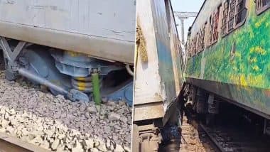 Howrah Train Derailment: 2 Empty Coaches of Train Derail After Being Hit by Parcel Van Near Padmapukuar Railway Station, No Injuries Reported (Watch Video)