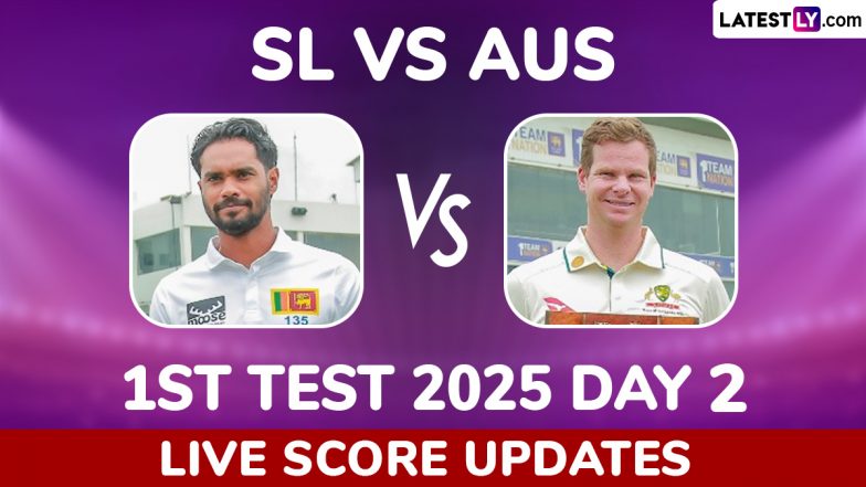 SL 44/3 at Stumps (Trail By 610 Runs) | Sri Lanka vs Australia 1st Test 2025 Day 2 Highlights: Visitors Dominate for Second Consecutive Day
