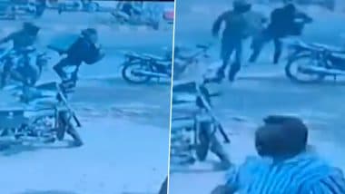 Bank Robbery Caught on Camera in Bidar: 1 Killed, Another Injured As 2 Armed Robbers Open Fire at Guards and Make Away With INR 93 Lakh Cash From ATM in Karnataka; CCTV Footage Surfaces