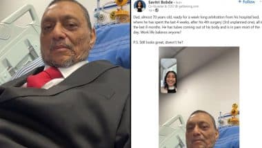 Former CJI SA Bobde’s Daughter Savitri Bobde Shares Picture of Father Working From Hospital, Questions Work-Life Balance of Judges, Lawyers