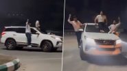 Noida Fortuner Stunt: Viral Video Shows Men Making Reels Sitting on SUV's Bonnet and Clinging on to Door, Traffic Police Impose INR 33,000 Fine