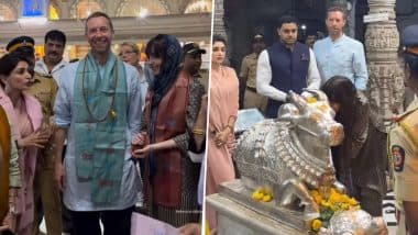 Coldplay in India: Chris Martin and Dakota Johnson Seek Lord Shiva’s Blessings at Mumbai’s Babulnath Temple; Video of Actress Whispering Wish Into Nandi’s Ear Goes Viral – WATCH