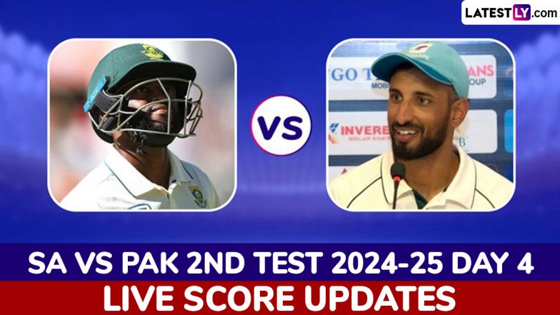 PAK 235/2 in 58.1 Overs (Trail by 186 Runs) | South Africa vs Pakistan Live Score Updates of 2nd Test 2024–25 Day 4: Marco Jansen Dismisses Khurram Shahzad