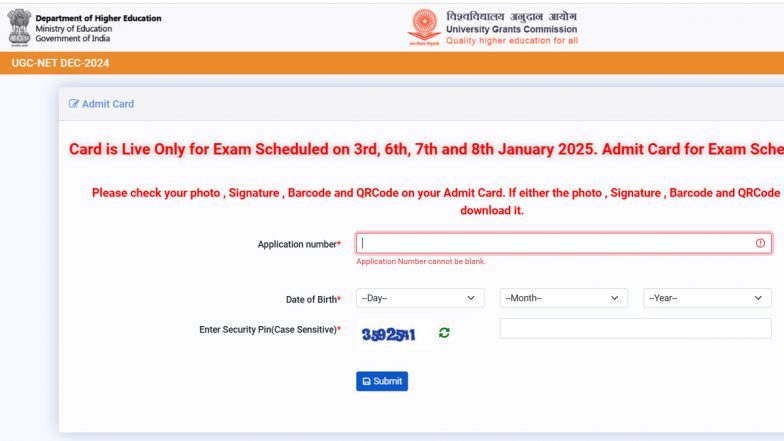UGC NET Admit Card 2024: NTA Exam Hall Tickets for January 6, 7 and 8 Available at ugcnet.nta.ac.in, Check Steps To Download