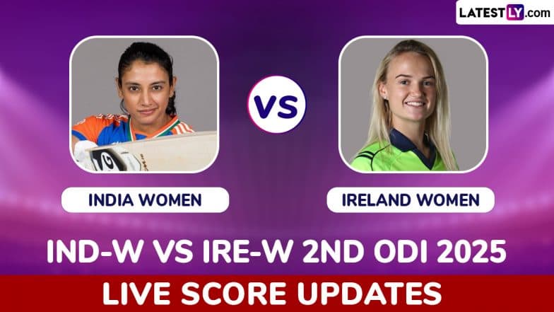 IND-W 191/2 in 28 Overs | India Women vs Ireland Women Live Score Updates of 2nd ODI 2025: Jemimah Rodrigues and Harleen Deol Looking to Bank on Strong Start