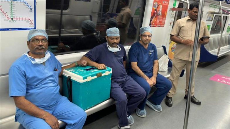 Hyderabad Metro Creates Green Corridor for Heart Transplantation, Covers 13 Km in 13 Minutes (Watch Video)