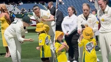 Australia Captain Alyssa Healy Hands Over Her Sunglasses To Young Boy To Wear As Star Wicketkeeper's Cute Interaction With Kid Before Start of Women's Ashes 2025 Only Test Against England Goes Viral (Watch Video)