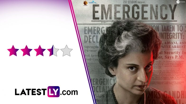 &lsquo;Emergency&rsquo; Movie Review: Kangana Ranaut Delivers an Ambitious and Provocative Take On Indira Gandhi&rsquo;s Legacy (LatestLY Exclusive)