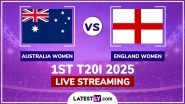 Australia Women vs England Women Free Live Streaming Online, 1st T20I 2025: How to Watch AUS-W vs ENG-W Women's Ashes Match Live Telecast on TV?