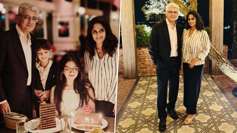 Ajith Kumar Twins With Son Aadvik in Rare Family Photo From Daughter Anoushka’s 17th Birthday Celebrations (View Pic)