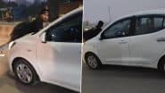 Moradabad Horror: Man Seen Driving Car With Another Person Hanging on Bonnet in Uttar Pradesh, Shocking Video Surfaces