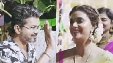 Thalapathy Vijay Celebrates Pongal With Newlyweds Keerthy Suresh-Antony Thattil; Kalyani Priyadarshan and Mamitha Baiju Also Join the Festive Celebrations (Watch Video)