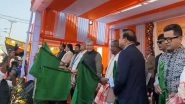 Assam: Union Minister Ashwini Vaishnaw Flags Off 3 Trains From Guwahati Railway Station; Takes Stock of Under Construction Semiconductor Plant (Watch Video)