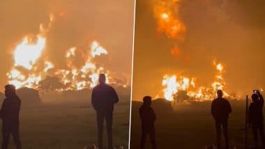 Noida Factory Fire: Massive Blaze Erupts at Shri Banke Bihari Aromatics, Firefighting Efforts Underway; None Hurt (Watch Video)